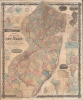 1861 Kitchell Wall Map of New Jersey