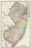 1893 Rand McNally Map of New Jersey, United States