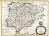 1700 Wells Map of Spain and Portugal