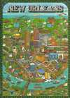 1972 Trans Continental Cartographers Pictorial Map of New Orleans, Louisiana