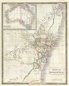 1835 Hall Map of New South Wales, Australia