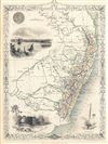 1851 Tallis and Rapkin Map of New South Wales, Australia