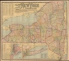 The National Publishing Company's New Railroad, Post Office, Township and County Map of New York. - Main View Thumbnail