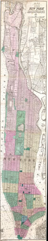 1868 Shannon and Rogers Map of New York City (Manhattan)