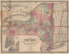 Map of the State of New York Showing the location of Boundaries of Counties and Townships Cities, Towns and Villages: the Courses of Rail Roads, Canals and Stage Roads. - Main View Thumbnail