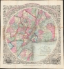 1864 Colton Map of New York and Vicinity (33 Miles Around) First Edition