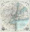 1890 Colton Map of New York and Vicinity (33 Miles Around)