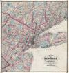 1867 Beers Map of New York City and Vicinity ( Westchester, Long Island, Newark, Bergen )