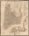 1842 Burr City Map of New York City w/ manuscript farm boundaries