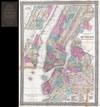 1867 Colton Pocket Map of New York City and Brooklyn