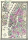 1883 Colton Pocket Map of New York City and Brooklyn