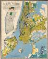 1939 Richard Edes Harrison Map of New York City