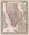 1866 Mitchell Map of New York City and Brooklyn