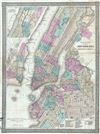 1867 Colton Pocket Map of New York City and Brooklyn