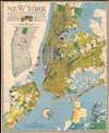 1939 Richard Edes Harrison Map of New York City