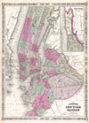 1866 Johnson Map of New York City and Brooklyn