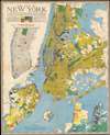 1939 Richard Edes Harrison Map of New York City