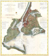 1866 U.S. Coast Survey Nautical Chart of Map of New York City and Harbor