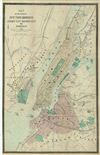 1859 Dripps Map of New York, Brooklyn, Jersey City, Hudson City and Hoboken