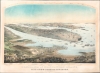 1864 Bornet Bird's-Eye View of Manhattan, New York City