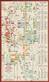 1940 Hagstrom Map of Midtown Manhattan Theaters, New York City