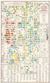 1950 Hagstrom Map of Midtown Manhattan Theaters, New York City