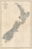 1917 British Admiralty Nautical Chart / Map of New Zealand