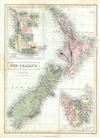 1851 Black Map of New Zealand
