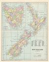 1895 Hunt and Eaton Map of New Zealand