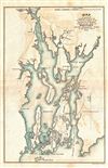 1832 Marshall Map of Narragansett Bay, Rhode Island:  Providence, Newport