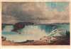1852 Sebron and Salathe Aquatint View of Niagara Falls Horseshoe