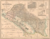 1858 Sonnenstern Map of Nicaragua - first scientific map of that nation!