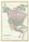 1851 Black Map of North America and United States