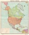 1952 Russian Directorate of Geodesy Wall Map of North America