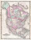1860 Johnson Map of North America