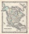 1855 Colton Map of North America: United States, Mexico, Canada