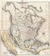 1850 Smith Map of North America w/ California Gold Region and early Texas