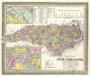 1850 Mitchell Map of North Carolina showing Gold Regions