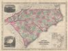 1866 Johnson Map of North Carolina and South Carolina