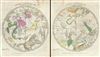 1835 Burritt - Huntington Map of the Constellations and Stars of the 2 Hemispheres (2 Maps)