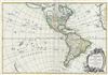 1762 Janvier Map of North America and South America (Sea of the West)