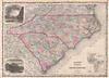 1861 Johnson Map of North and South Carolina