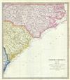 1848 S.D.U.K. Map of North Carolina and South Carolina