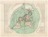 1781 Buache de Neuville Map of the World on Polar Projection (Arctic)