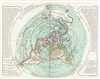 1781 Buache de Neuville Map of the World on Polar Projection (Arctic)