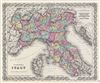 1856 Colton Map of Northern Italy and Corsica