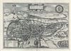 1581 Braun and Hogenberg View Map of Norwich, England