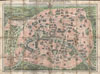 1900 Garnier Pocket Map or Plan of Paris, France ( Eiffel Tower and other Monuments )