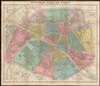 1870 Vuillemin Map or City Plan of Paris, France