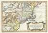 1757 Bellin Map of New England (Pennsylvania, New Jersey, New York, Connecticut, Massachusetts, New
